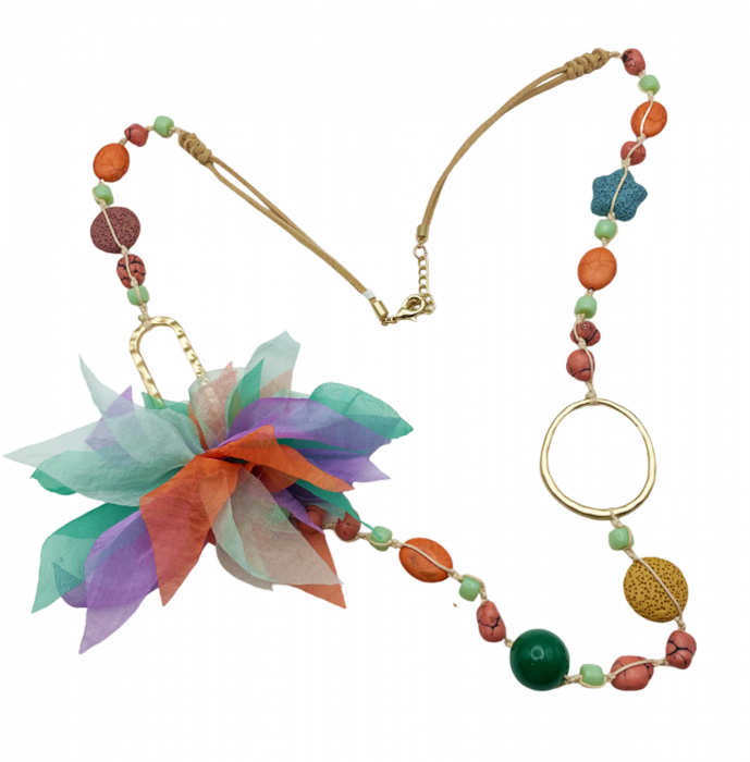 Colier lung cu floare CAROLINA, Multicolor [2]