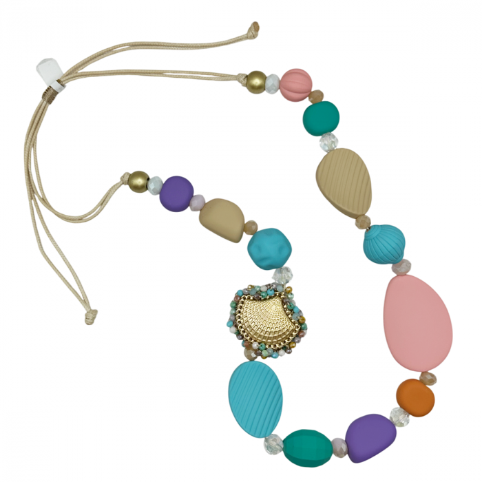 Colier lung cu lant si margele OCEANE, Multicolor [1]