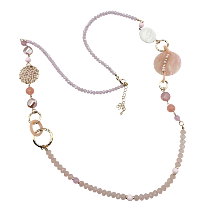 Colier delicat roz cu mărgele – accesoriu elegant [2]