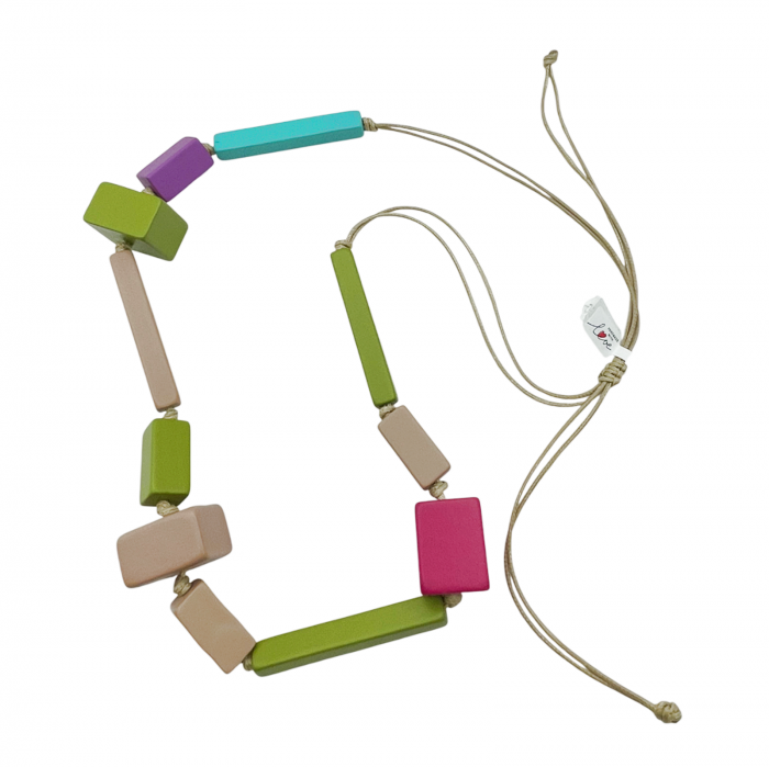 Colier lung cu margele lemn WILMA, Multicolor [2]