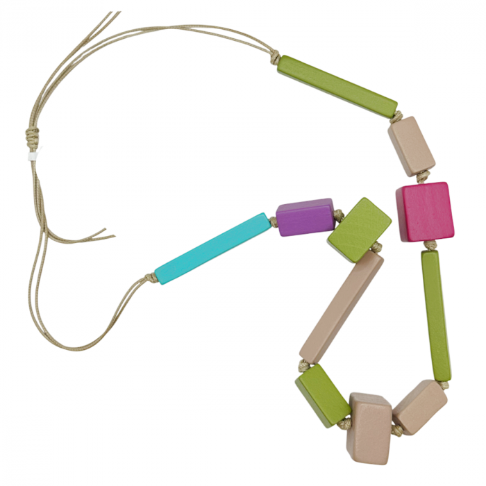 Colier lung cu margele lemn WILMA, Multicolor [1]