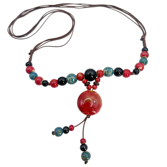 Colier margele multicolore ceramica TERRA [1]