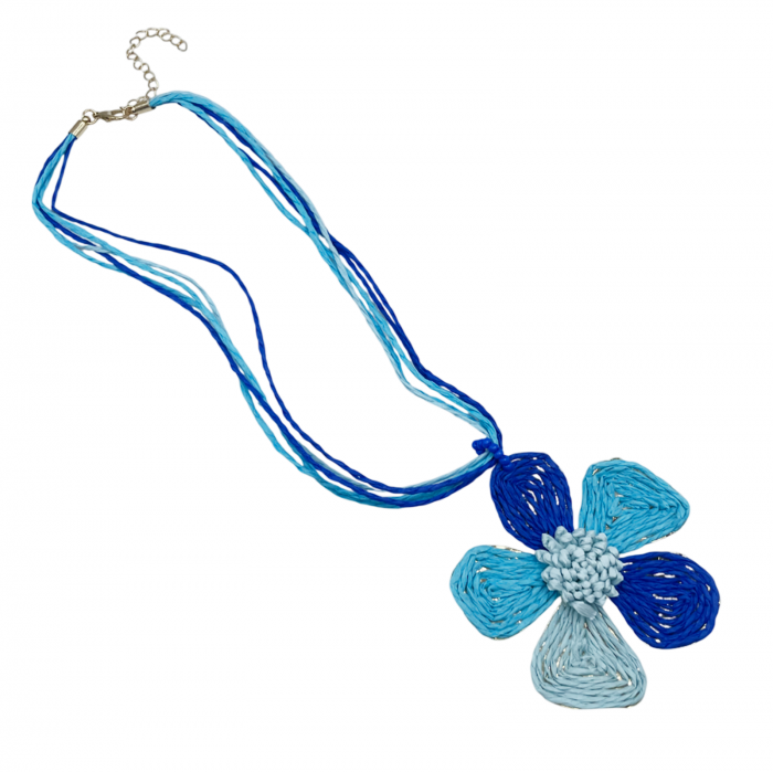 Colier scurt cu floare LOUANNE, Albastru [1]