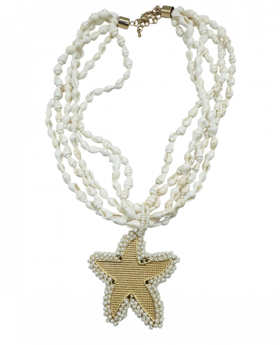 Colier scurt cu scoici STARFISH, Bej [1]