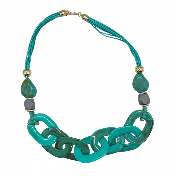 Colier statement cu inele MARGOT, Verde [1]