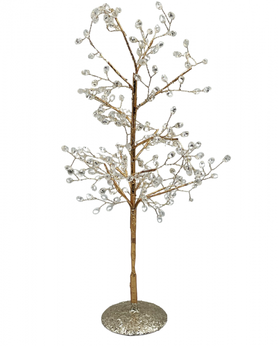 Copac decorativ cu cristale GLAM, Auriu, 40cm [1]
