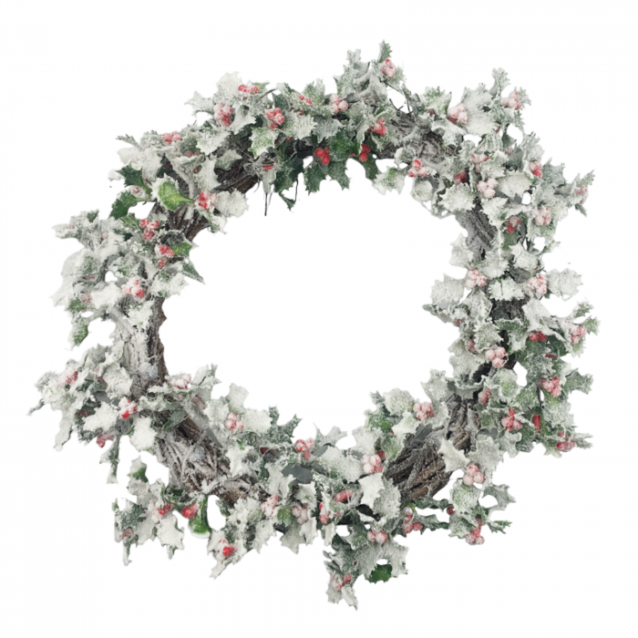 Coronita Craciun cu frunze ilex ninse LEXY, 22cm [1]