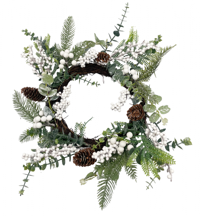 Coronita Craciun din nuiele si conuri CAROL, 25cm [2]