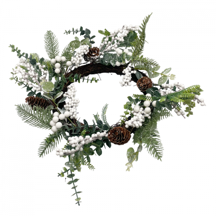 Coronita Craciun din nuiele si conuri CAROL, 25cm [1]