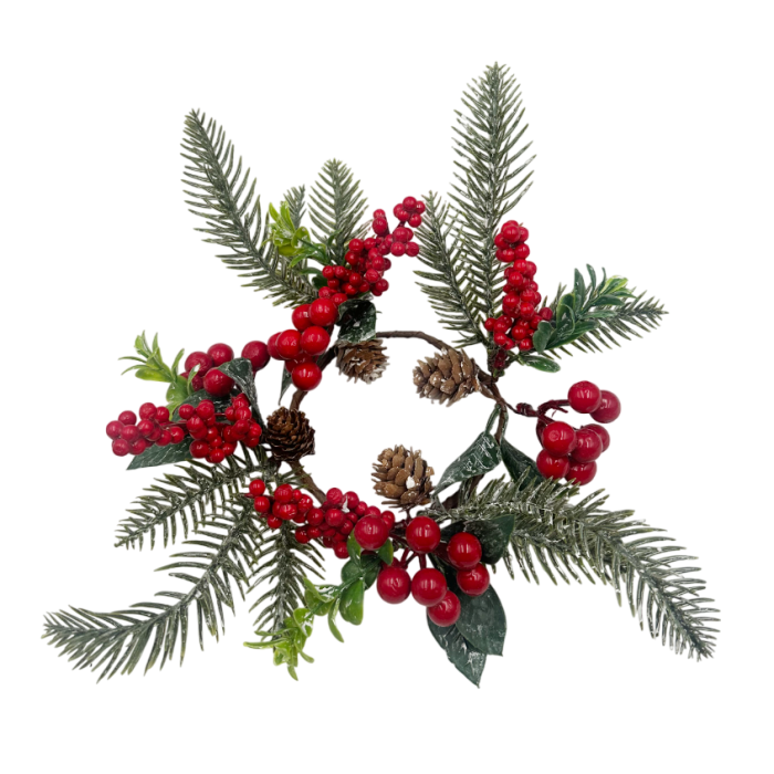 Coronita decor Craciun CHARM, Rosu, 12cm [2]