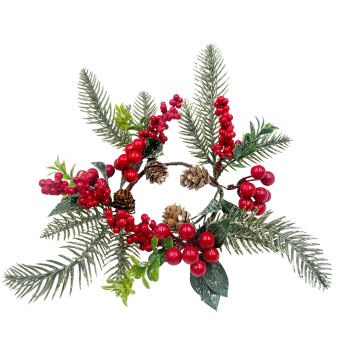 Coronita decor Craciun CHARM, Rosu, 12cm [1]