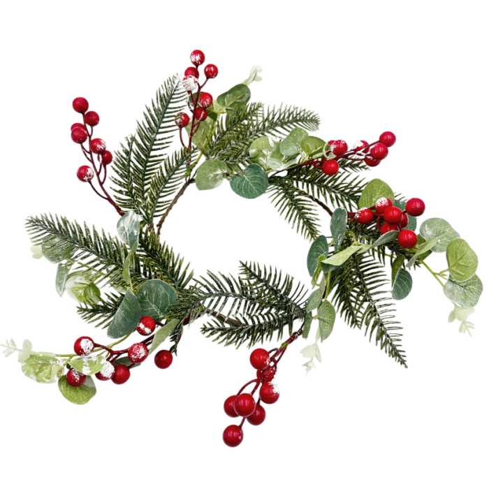 Coronita decor Craciun BERRIES, Rosu, 17cm [2]