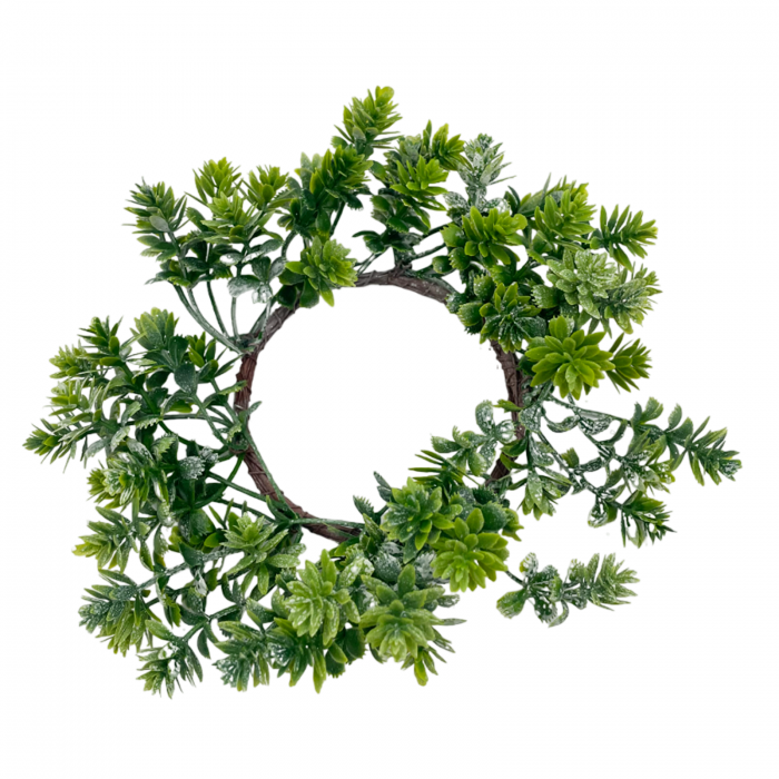 Coronita decor lumanare Craciun BELLE, Verde, 10cm [2]