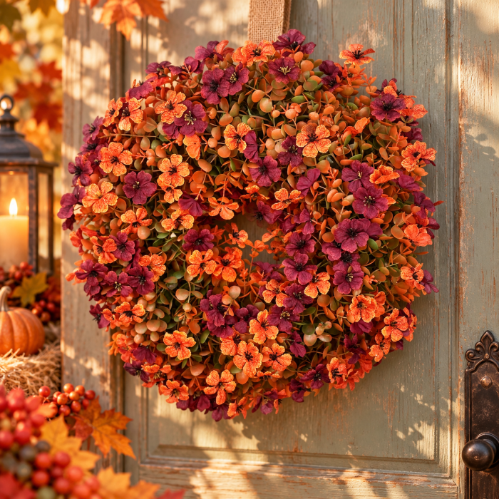Coronita decorativa de toamna AUTUMN BLOOM, 40 cm [3]