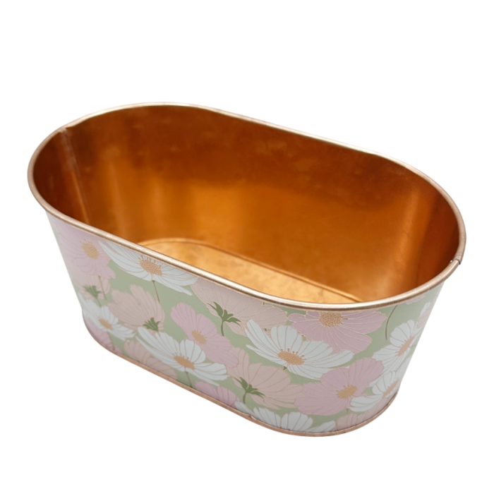 Coș metalic pentru ouă cu model floral – decor primăvară [2]