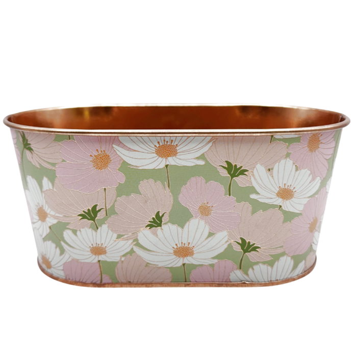 Coș metalic pentru ouă cu model floral – decor primăvară [3]