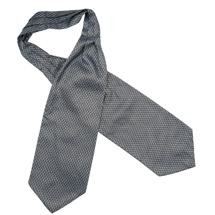 Cravata matase ASCOT ENZO, Negru Alb [3]
