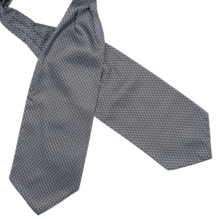 Cravata matase ASCOT ENZO, Negru Alb [1]
