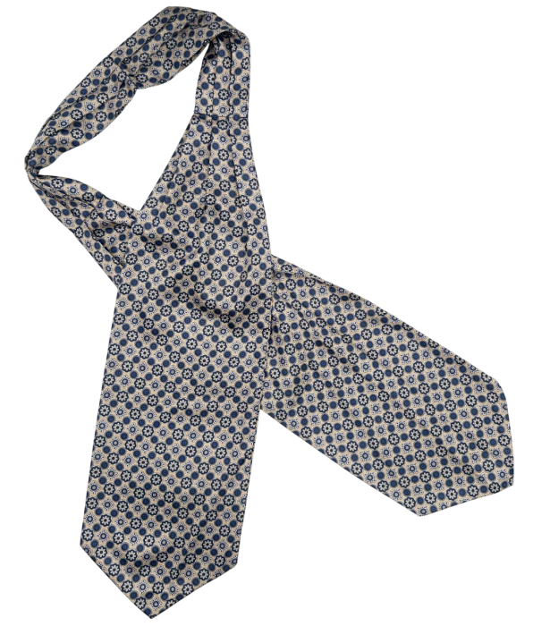 Cravata matase ASCOT ARTHUR, Bej/ Bleumarin [4]