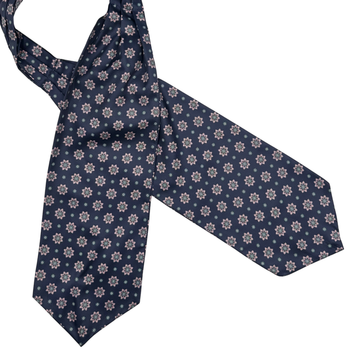 Cravata matase ASCOT DOMENICO, Bleumarin/ Roz [1]