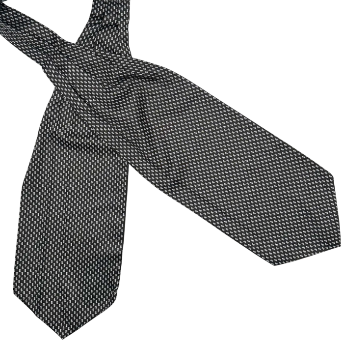 Cravata matase ASCOT FRANKLIN, Negru Alb [1]
