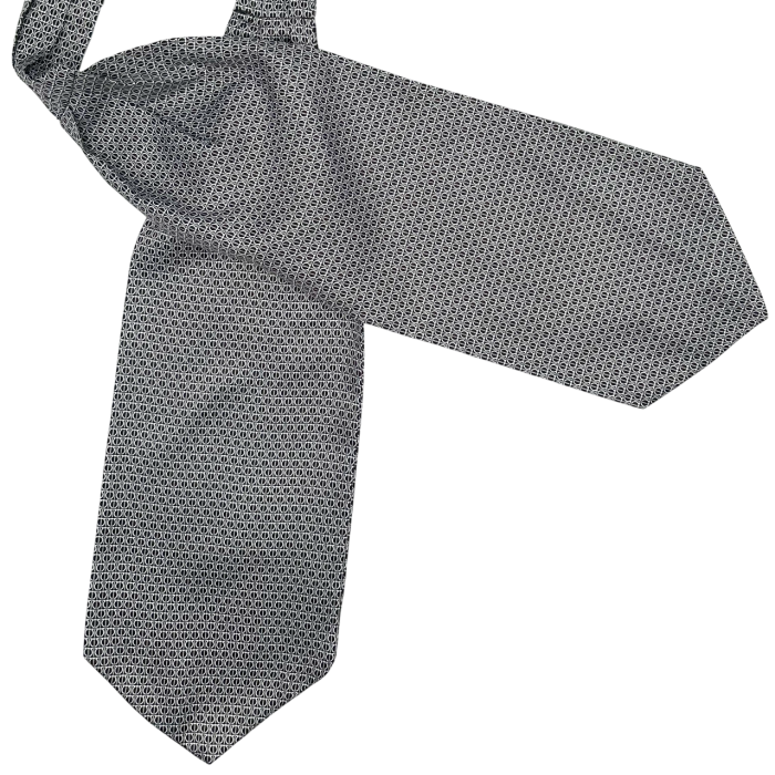 Cravata matase ASCOT ROLAND, Negru/ Alb [1]