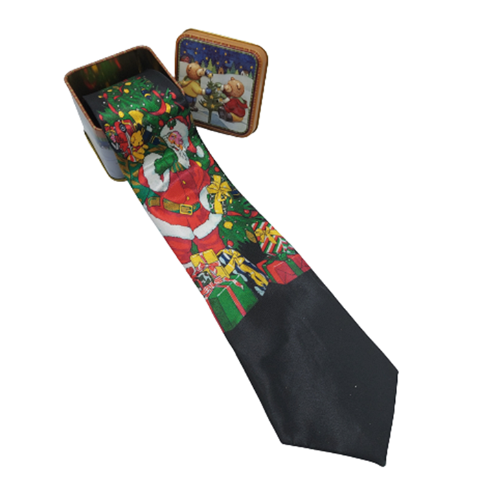 Cravata neagra Christmas Joy in cutie metal [2]