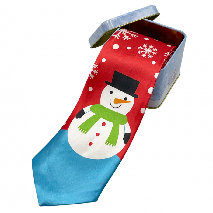 Cravata SNOWMAN in cutie metal, Rosu [4]