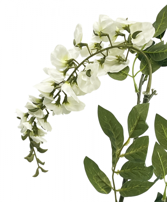 Creanga cu flori artificiale WISTERIA, Alb, 75cm [2]