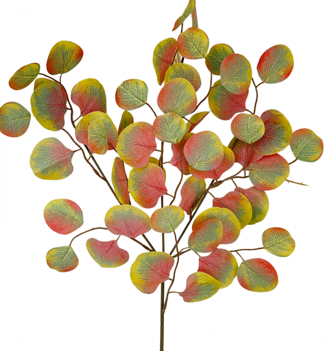 Creanga cu frunze artificiale EUCALIPT, Verde roscat, 63cm [1]