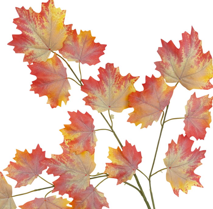 Creanga cu frunze artificiale SIENA, Galben Portocaliu, 60cm [2]