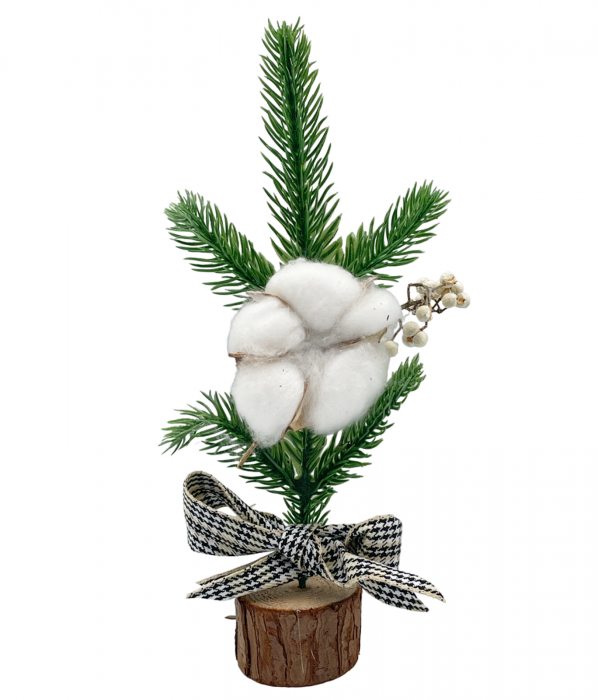 Decor Craciun cu brad si ghinda COTTON, 27cm [1]