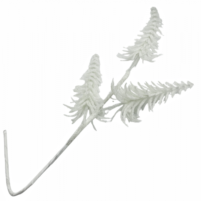 Creanga decor Craciun cu braduti FROSTY, Alb, 50cm [1]