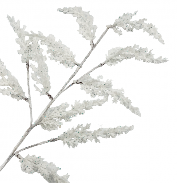 Creanga decor Craciun cu brad inzapezit FROSTY, Alb, 55cm [2]