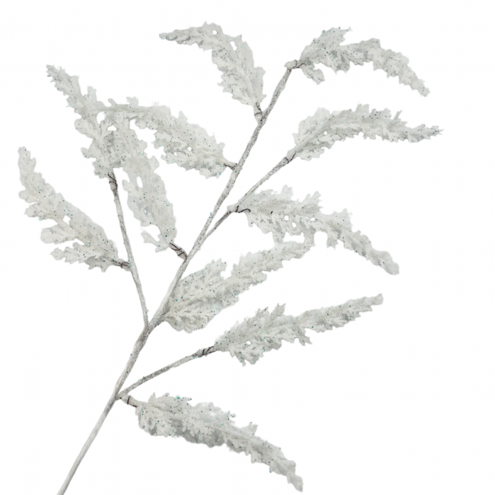 Creanga decor Craciun cu brad inzapezit FROSTY, Alb, 55cm [1]