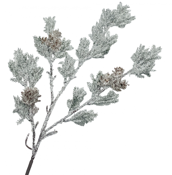 Creanga decor Craciun Tuia inzapezita FREEZY, 60cm [1]