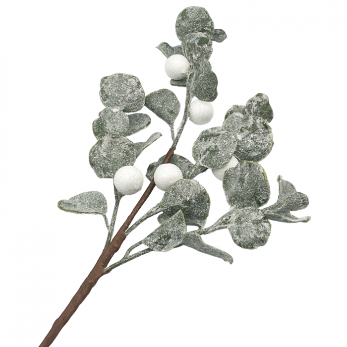 Creanga decor Craciun cu eucalipt si bilute GLAM, 50cm [2]