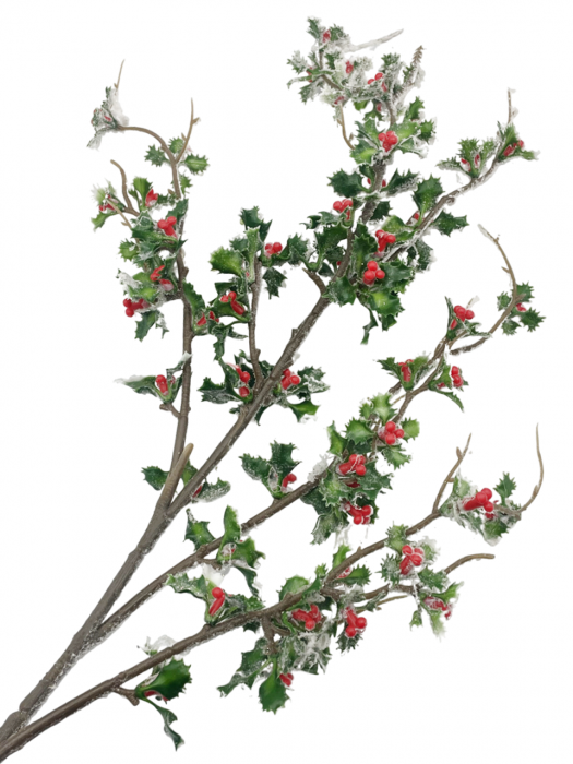Creanga decor Craciun ILEX, Rosu, 85cm [1]