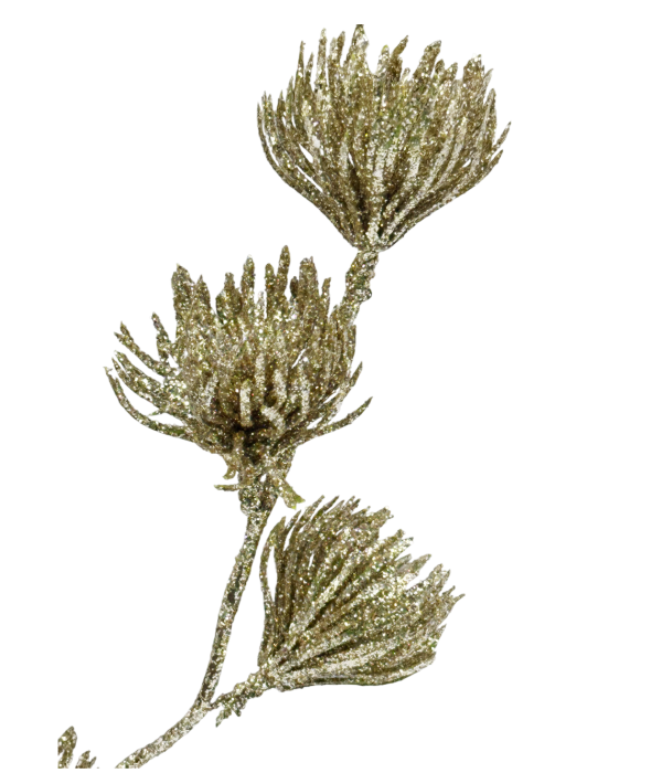 Ramura decorativa cu sclipici CHILLY, Auriu, 65cm [3]