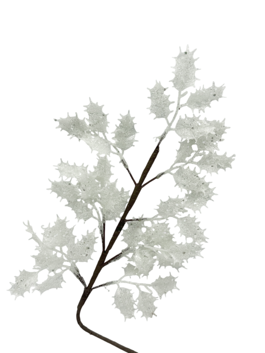 Ramura decorativa cu frunze ilex FREEZY, Alb [3]