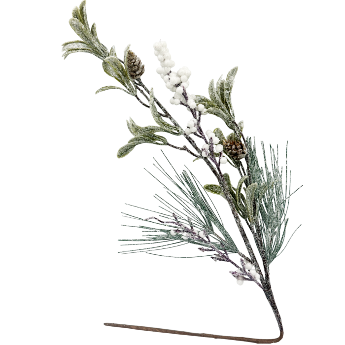 Creanga decorativa cu frunze ninse si conuri CHARM [1]