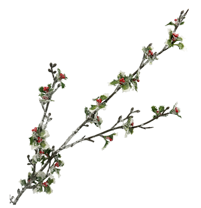 Ramura decorativa cu frunze si fructe ninse ILEX, 85cm [2]