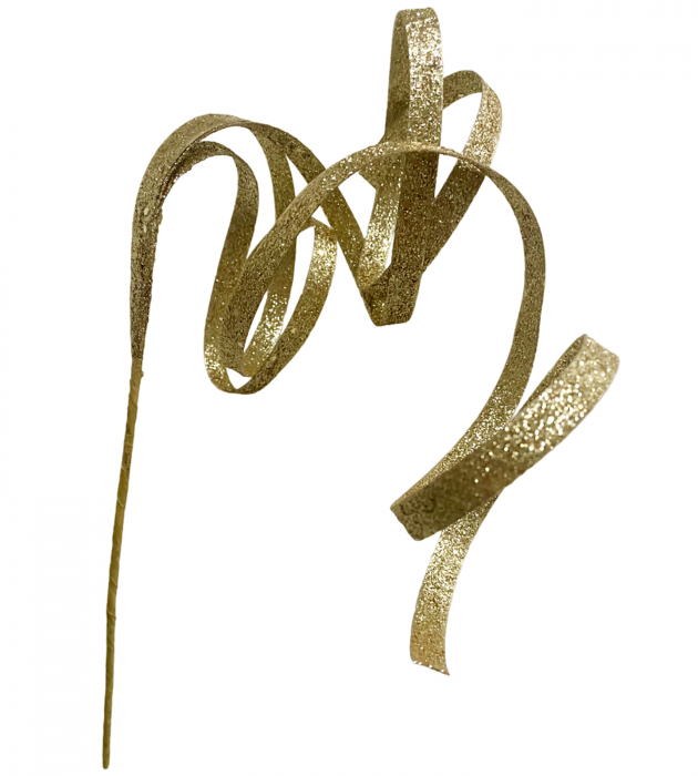 Ornament brad Craciun CURLY, Auriu, 30cm [2]