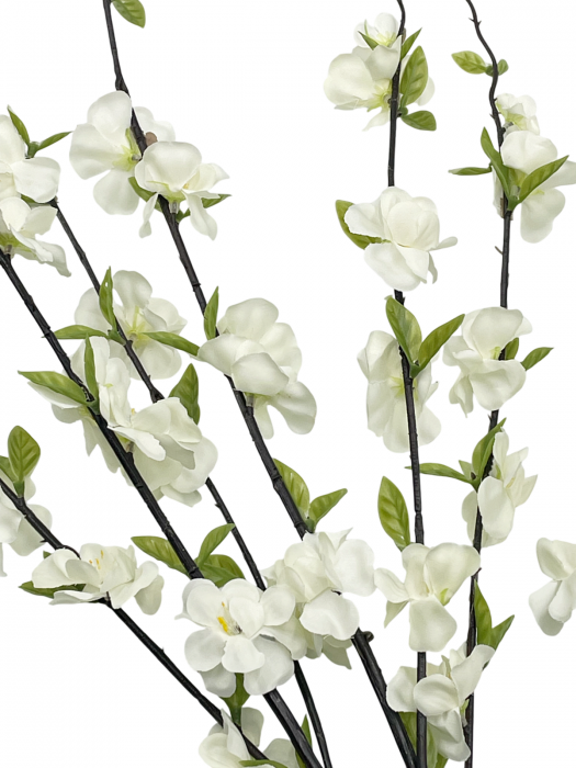 Crenguta cu flori artificiale BLOSSOM, Alb, 100cm [2]