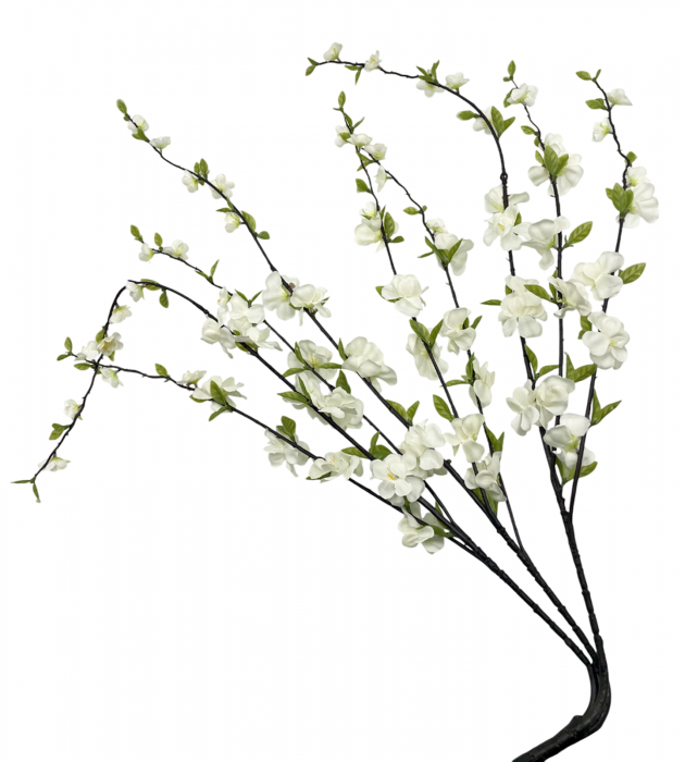 Crenguta cu flori artificiale BLOSSOM, Alb, 100cm [1]