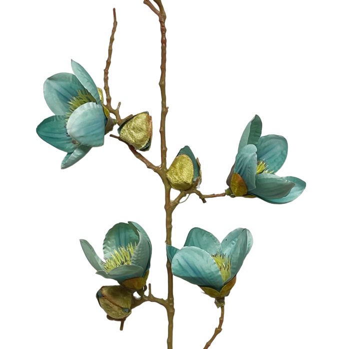 Magnolie artificiala BEAUTY, Turcoaz, 100cm [2]