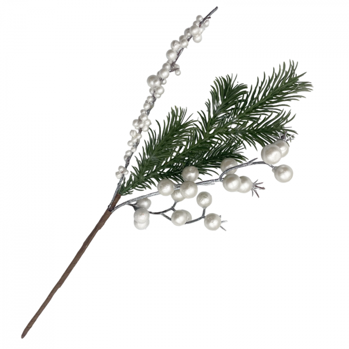 Ornament Craciun PEARLY, Alb, 30cm [2]