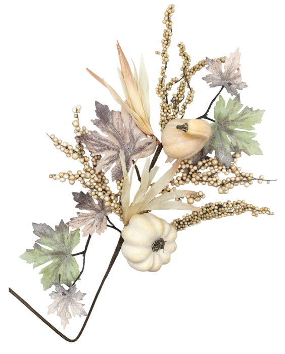 Creanga Decor de Toamna HARVEY, Alb, 80cm [1]