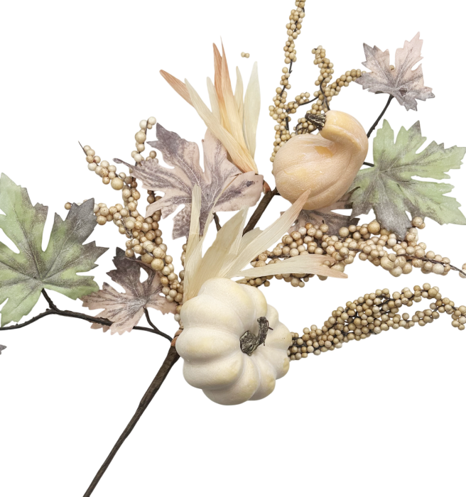 Creanga Decor de Toamna HARVEY, Alb, 80cm [2]