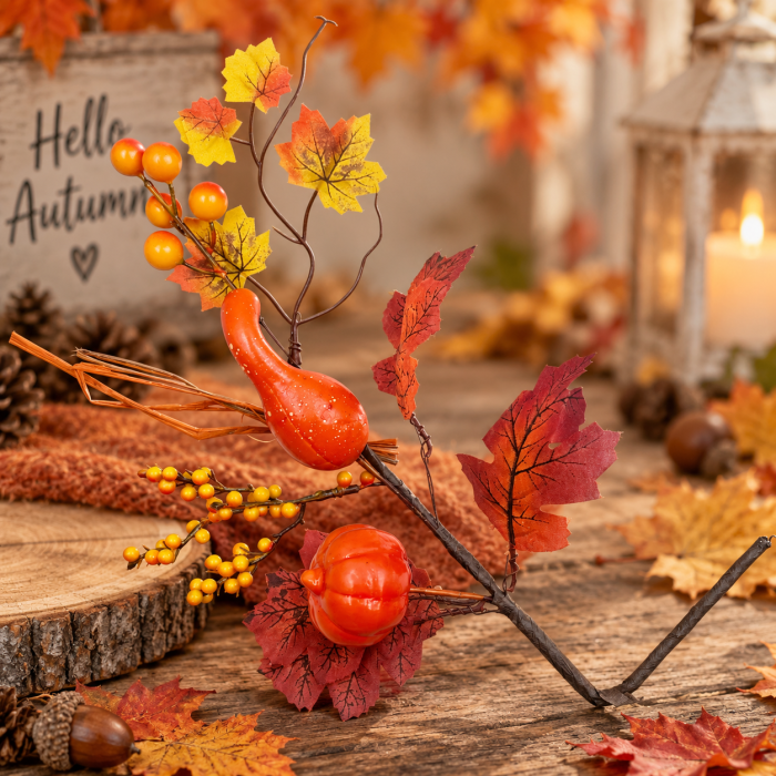Crenguta decorativa cu dovleci AUTUMN HARVEST – 40 cm [4]